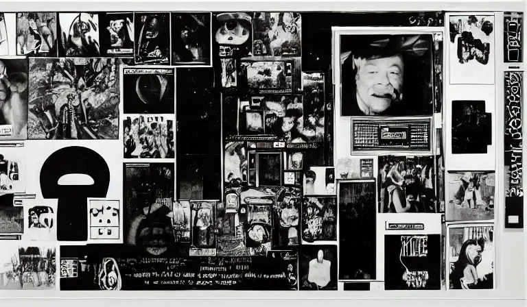 Image similar to GUI for a website outlining a the King of the Hill Satanism conspiracy, futuristic, Y2K, esoteric, occult, web design, by Nam June Paik, Hannah Hoch, Marcel Duchamp