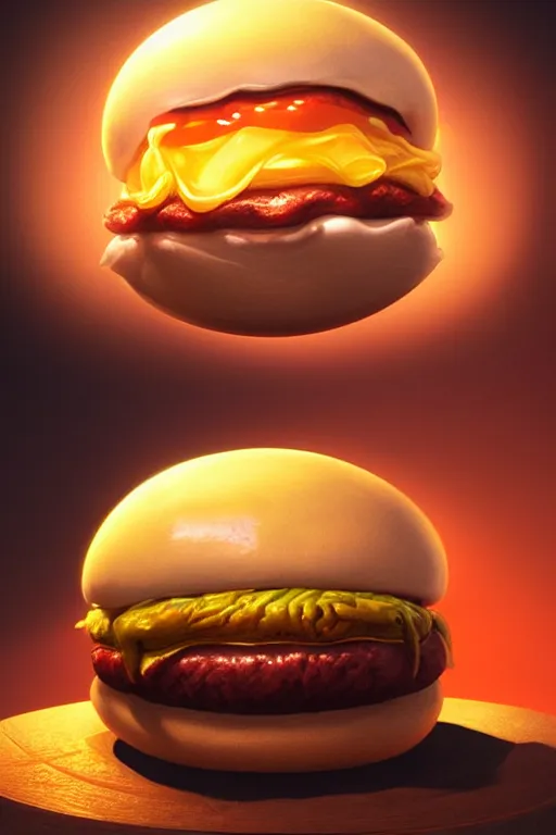 Image similar to a faberge hamburger, anatomy, bathed in light, highly detailed, photorealistic, artstation, smooth, sharp focus, illustration, unreal engine 5, 8 k, art by artgerm and greg rutkowski and edgar maxence