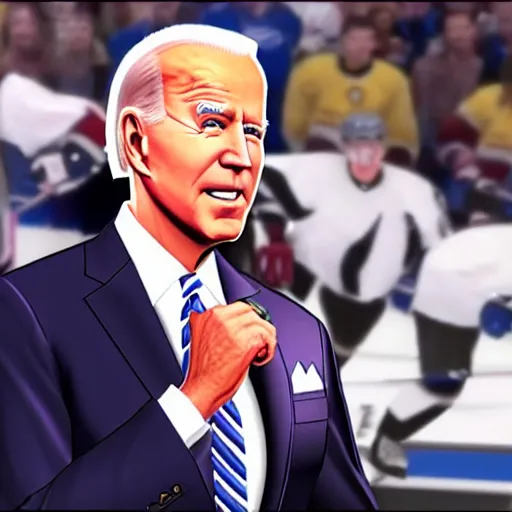 Image similar to joe biden in nhl 2 2, gameplay footage