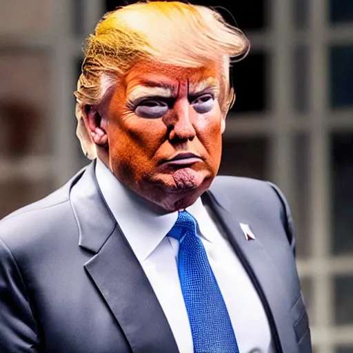 Image similar to secudtive donald trump looking in camera with red hair