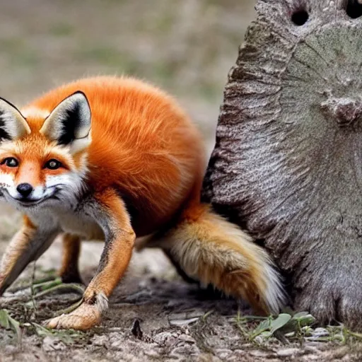 Image similar to a turtle that looks like a fox, a fox turtle hybrid