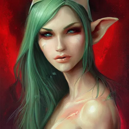 Image similar to female elf detailed painting fantasy art artstation hd detailed painting by lu ji