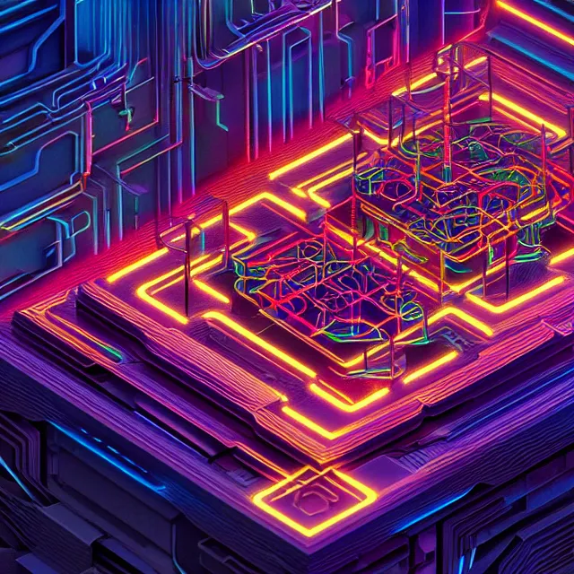 Prompt: beautiful 3 d render of futuristic circuit blocks connected, centered, symmetry, painted, intricate, volumetric lighting, beautiful, rich deep colors masterpiece, sharp focus, ultra detailed, in the style of dan mumford and marc simonetti