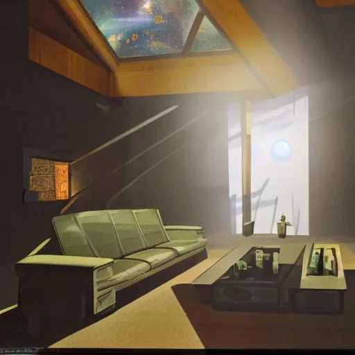 Prompt: neat cannabis space, luxury interior by neville page, ralph mcquarrie, global illumination, radiant light