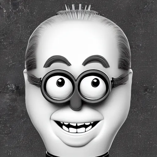 Image similar to a drawing of a Minion shaped Silvio Berlusconi 4k Digital Art