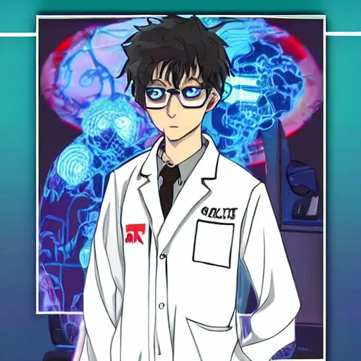 Image similar to tyler, the anime scientist - t