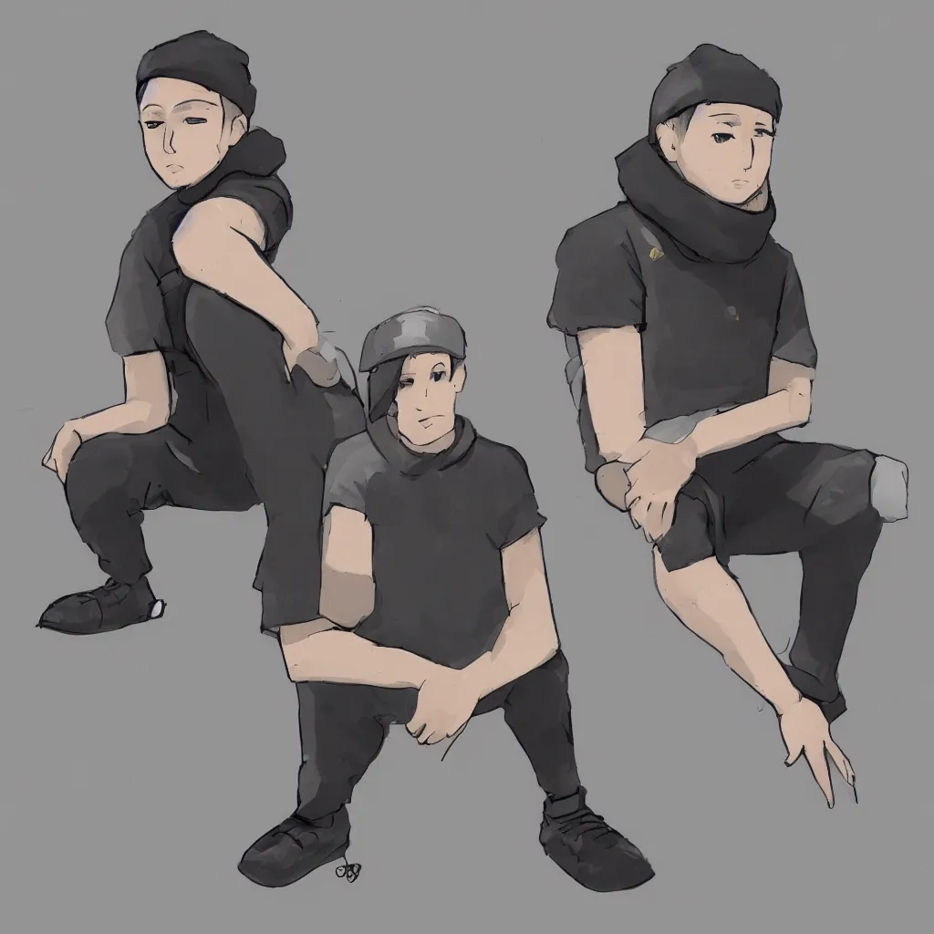 a single boy sitting in a slav squat, in a style of