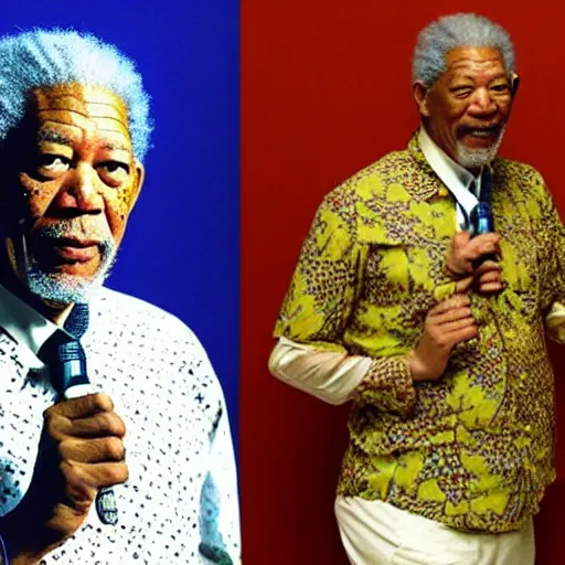 Image similar to morgan freeman as indonesian presiden, wearing batik