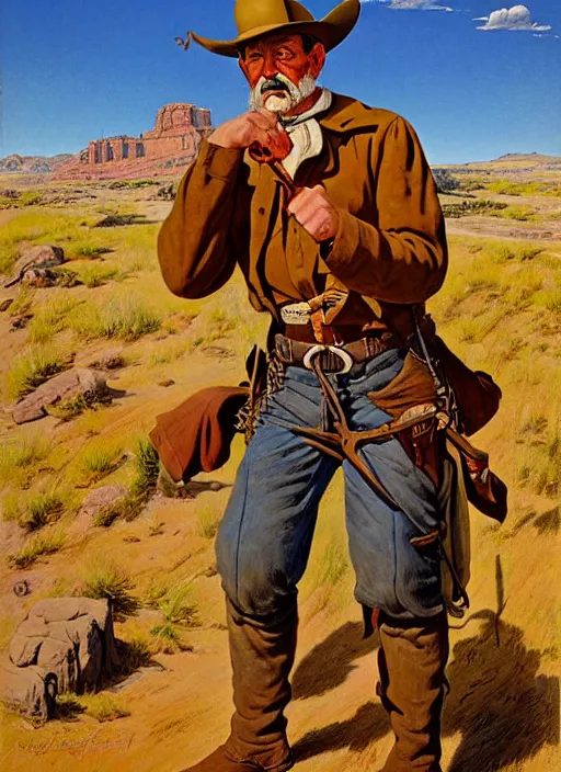 Image similar to old west wagon trail, oregon trail. portrait by jean giraud and anton otto fischer and john philip falter and will eisner and gil elvgren
