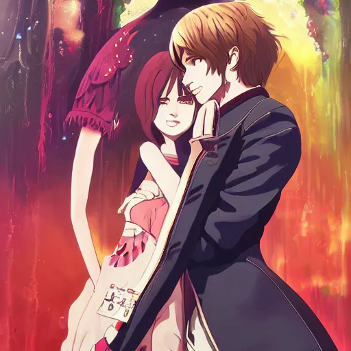 Prompt: the lovers tarot card, anime key visual, trending on artstation, extremely detailed, 4k, kuvshinov ilya