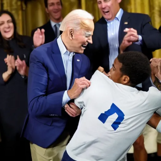 Image similar to joe biden tackling joe biden