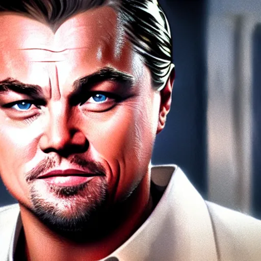 Prompt: Leonardo DiCaprio as Scarface 4K quality super realistic