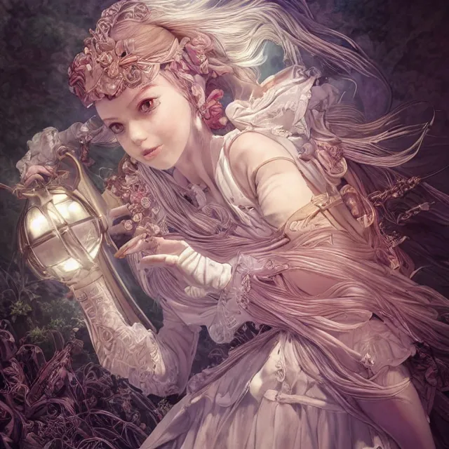 Image similar to the portrait of neutral good colorful female cleric bard as absurdly beautiful, gorgeous, elegant, skinny young gravure idol, an ultrafine hyperdetailed illustration by kim jung gi, irakli nadar, intricate linework, sharp focus, bright colors, octopath traveler, final fantasy, unreal engine 5 highly rendered, global illumination, radiant light, detailed and intricate environment