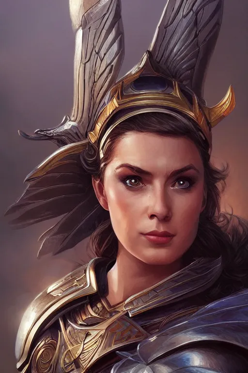 Image similar to amazon valkyrie athena, d & d, fantasy, portrait, highly detailed, headshot, digital painting, trending on artstation, concept art, sharp focus, illustration, art by artgerm and greg rutkowski and magali villeneuve