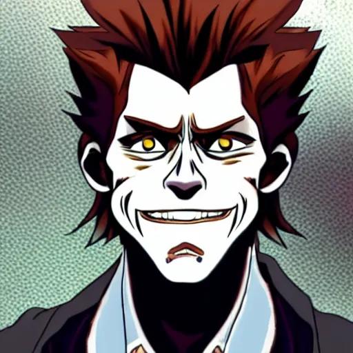 Image similar to willem dafoe anime style