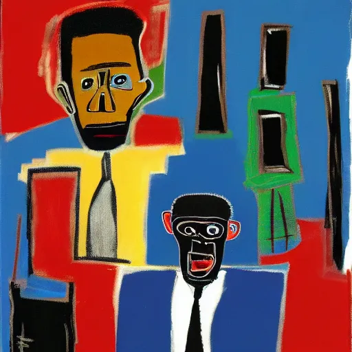 Image similar to joe biden as a black person, african american, by basquiat,