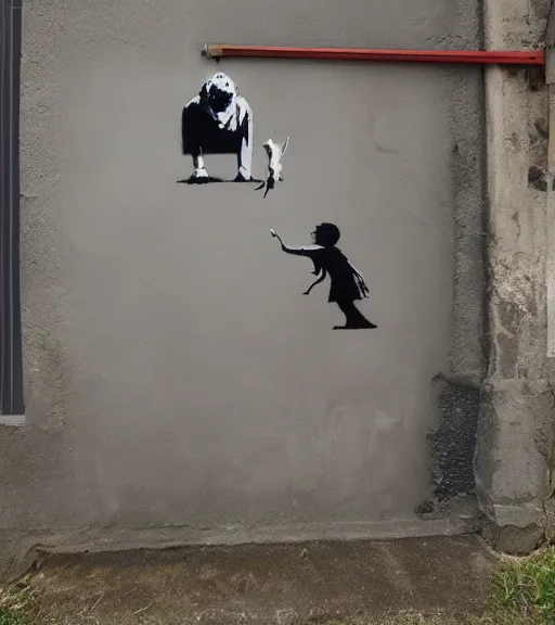 Image similar to new art from banksy