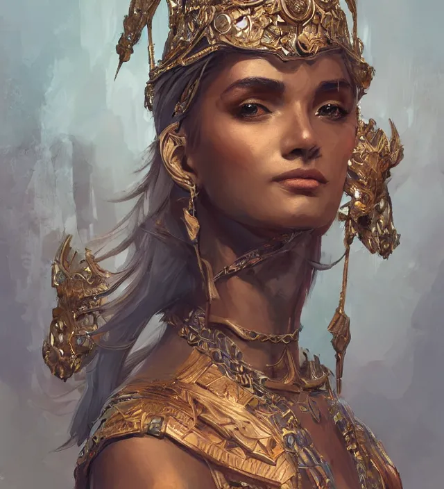 Image similar to a finely detailed full body portrait of a dusky queen in a medieval warzone, symmetrical facial features, intricate, elegant, digital painting, trending on Artstation, concept art, smooth, sharp focus, illustration, by Ruan Jia and Mandy Jurgens and Artgerm