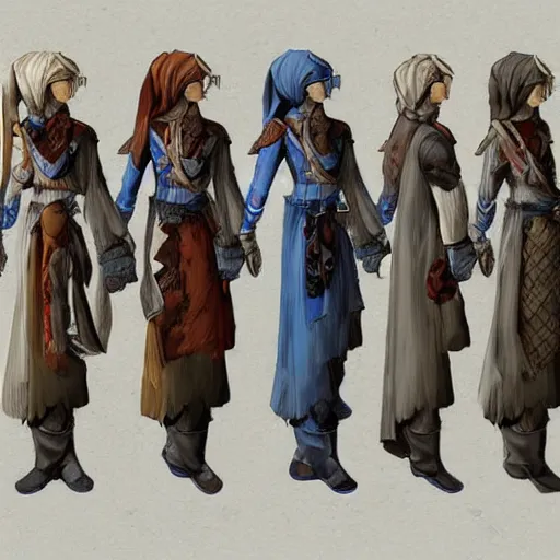 Prompt: final fantasy xi blue mage turban desert clothes concept art by moebius