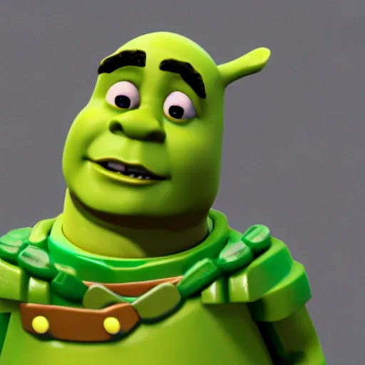 Image similar to Shrek as a lego figure, studio lighting, blender, octane render, detalied, high quality, trending on artstation, 8k,