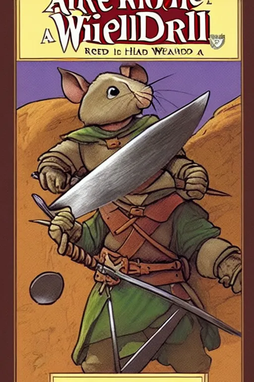 Image similar to a heroic mouse knight with sword and shield, redwall, brian jacques, detailed, epic