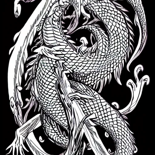 Image similar to anime manga full color dragon spiraling chinese dragon illustration