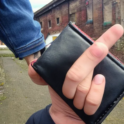 Prompt: pov a chav has stolen your wallet