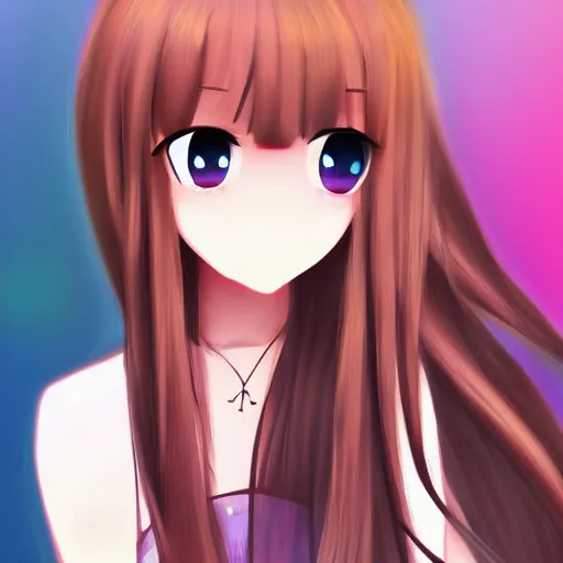 Prompt: portrait beautiful pretty pure kawaii cute lovely innocent elegant hot nice sweet girly feminine long hair anime waifu sister girl