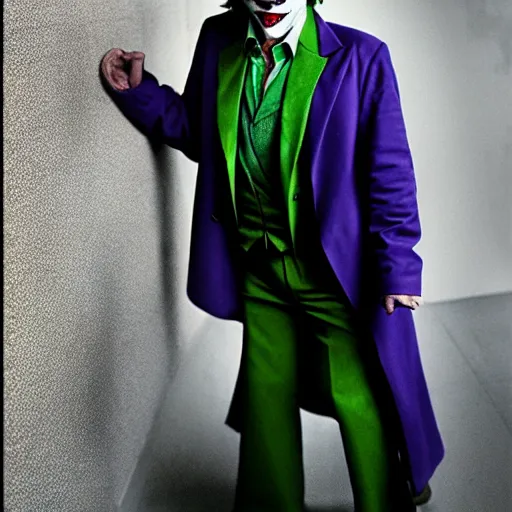 Image similar to uhd photorealisitc candid photo of mark hamill as the joker. correct makeup. correct face, accurate face. photo by annie leibowitz and steve mccurry