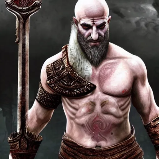 Image similar to benjamin netanyahu as kratos from god of war, looks like benjamin netanyahu