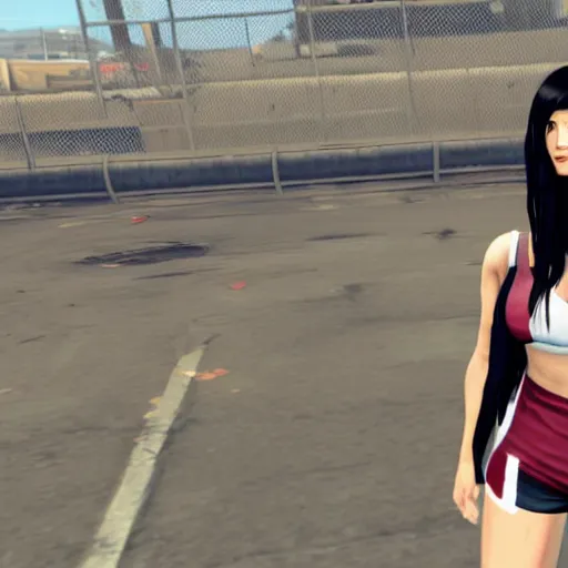 Prompt: Tifa Lockhart in GTA V.