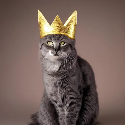 Image similar to saphire cat wearing a golden crown