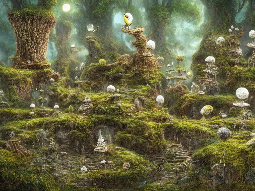 Image similar to samorost landscape highly detailed, realistic photograph