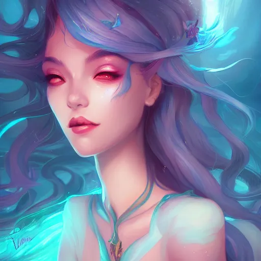 Prompt: a portrait of a beautiful mermaid, art by lois van baarle and loish and ross tran and rossdraws and sam yang and samdoesarts and artgerm and saruei, digital art, highly detailed, intricate, sharp focus, Trending on Artstation HQ, deviantart, unreal engine 5, 4K UHD image