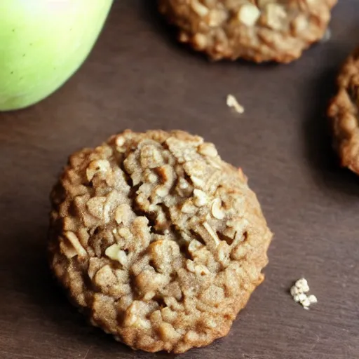 Image similar to intact apple made out of oatmeal cookies