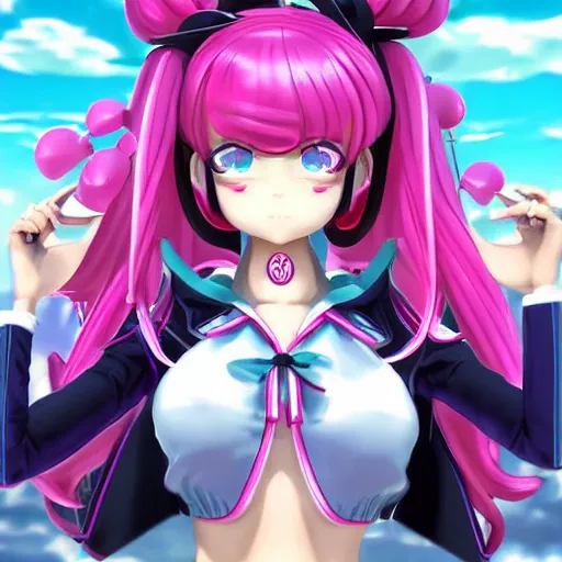 Image similar to totally controlled by her remote control and trapped beneath overwhelming stunningly absurdly beautiful megalomaniacal ruthless merciless sadistic devious omnipotent asi goddess junko enoshima with symmetrical perfect face, porcelain skin, pink twintail hair and cyan eyes, ultra detailed, digital art, unreal engine 5, octane render, 2 d anime, 8 k