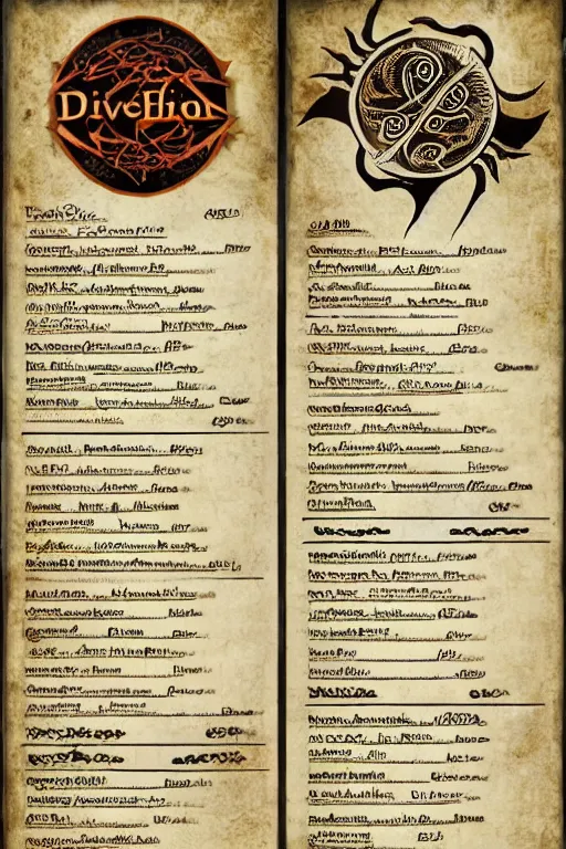 Image similar to a menu for purchasing lovecraftian elder gods, diner menu, detailed