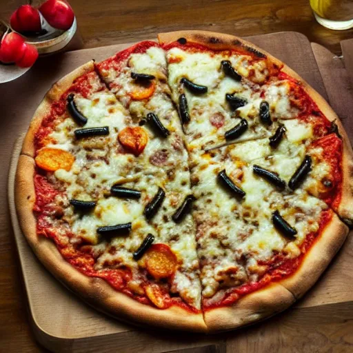 Image similar to insects on a pizza