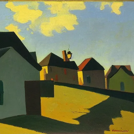 Image similar to a village, art by marius borgeaud