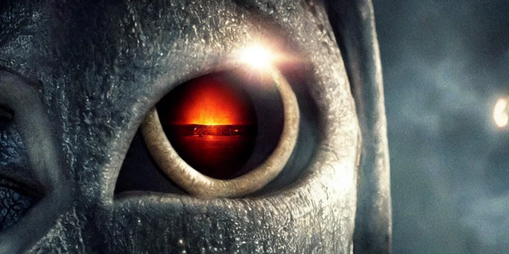 Prompt: the eye of Sauron, the lord of the rings, backlighting, cute, pixar movie