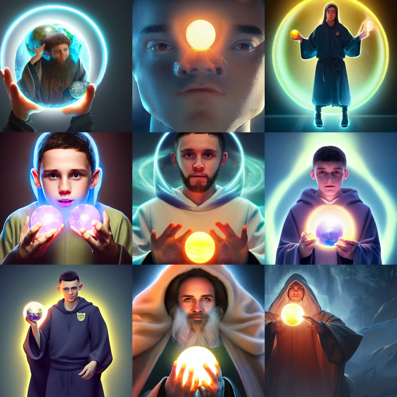Prompt: Phil Foden wearing wizard robes holding a glowing nature orb. Trending on Artstation, octane render, ultra detailed, art by Ross tran