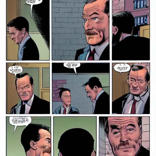 Image similar to Bryan Cranston talks to spiderman in vertigo comi