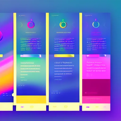 Prompt: a landing page screenshot bright colors gradients trending on dribbble