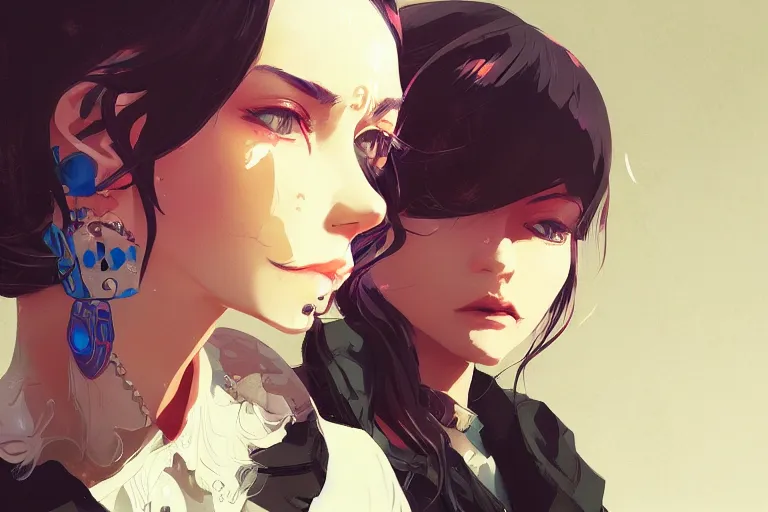 Image similar to portrait of a gangster girl, cute face, intricate, highly detailed, digital painting, official media, concept art, rich vivid colors, ambient lighting, sharp focus, illustration, art by wlop and ilya kuvshinov and makoto shinkai