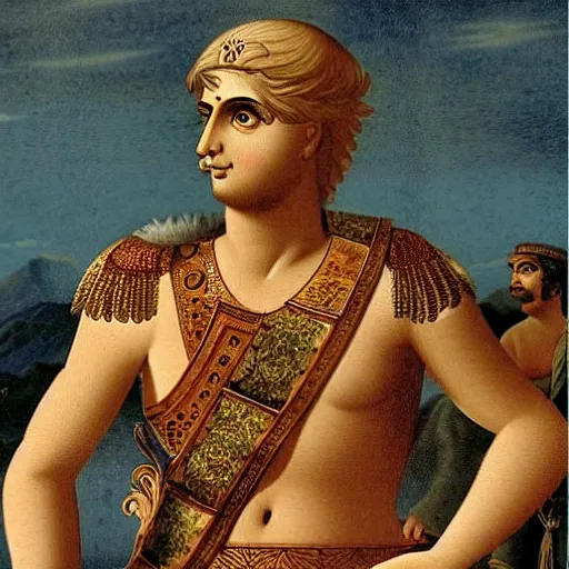 Image similar to alexander the great conquering the new world in india