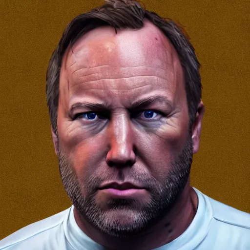 Image similar to hyperrealistic mixed media image of info wars alex jones as trevor in gta v, stunning 3 d render inspired art by xiang duan and thomas eakes and greg rutkowski, perfect facial symmetry, hyper realistic texture, realistic, highly detailed attributes and atmosphere, dim volumetric cinematic lighting, 8 k octane detailed render, post - processing, masterpiece,