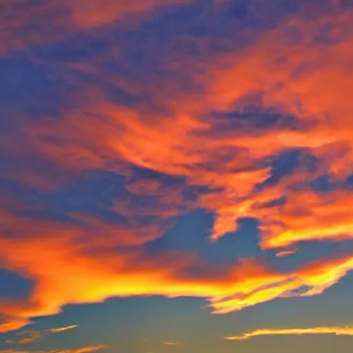 Image similar to sunset clouds that look like a screaming chucky doll