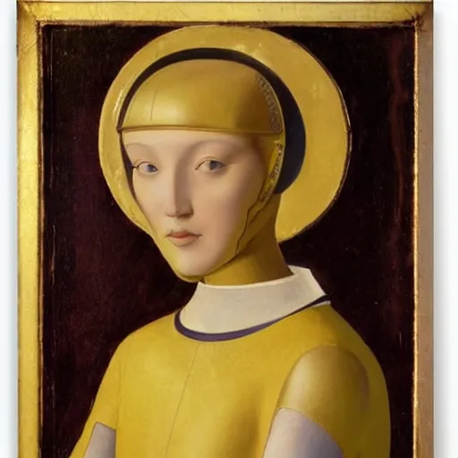 Image similar to a portrait of a female android by fra angelico