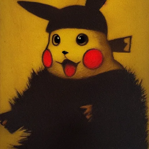 Prompt: pikachu. by rembrandt