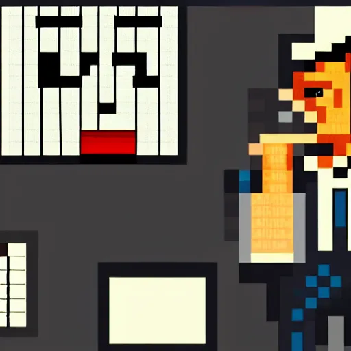 Prompt: an 8-bit game of Mad Men